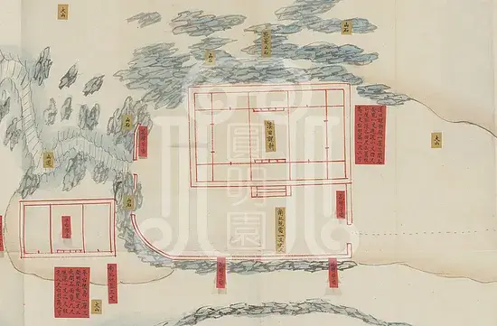 《静明园内溪田课耕图样》与《玉泉山龙王殿图样》梦回圆明园 《静明园内溪田课耕图样》与《玉泉山龙王殿图样》-梦回圆明园