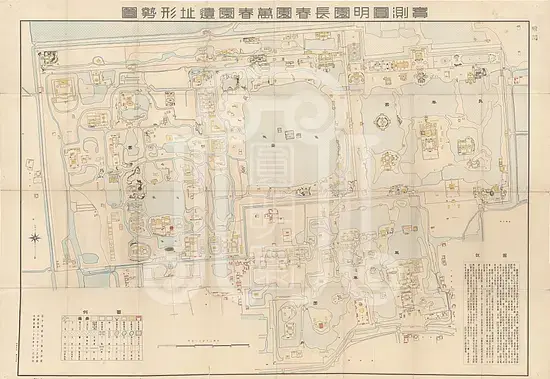 1933年圆明园实测形势图高清细节梦回圆明园 1933年圆明园实测形势图高清细节-梦回圆明园